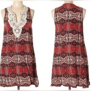 Chelsea & Violet lace lined multi print dress size XS